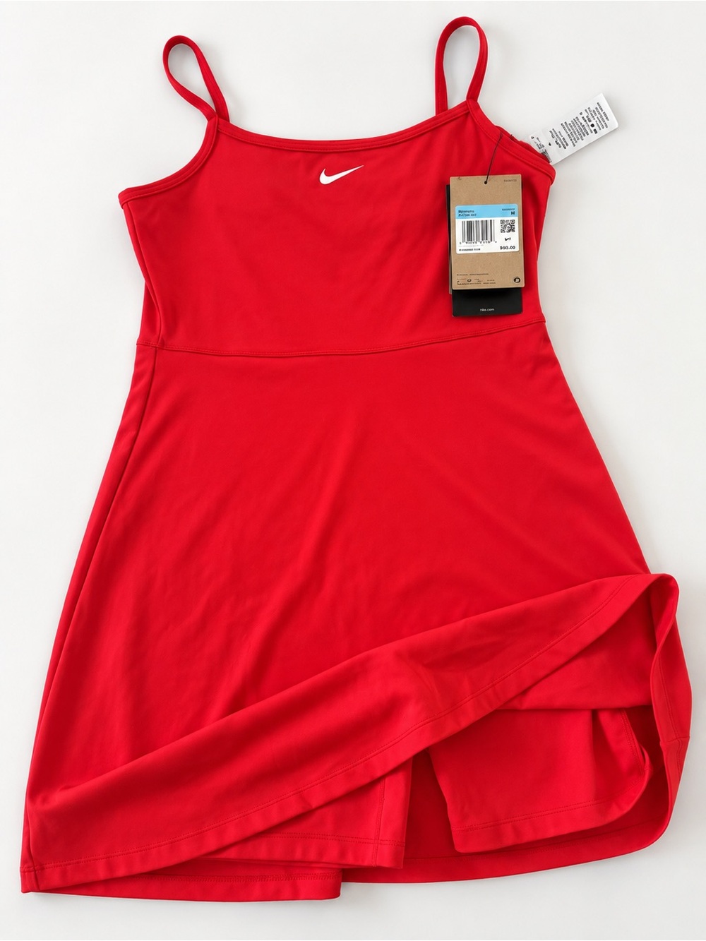 Nike Girls' Red Spaghetti-Strap Athletic Dress with Built-In Shorts